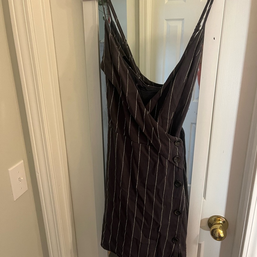 Elegant Black Striped Dress
